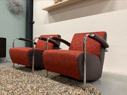 2 Nieuwstraat Leolux Scylla Fauteuil rood stof Design stoel, Huis en Inrichting, Fauteuils, Zo goed als nieuw, Stof, 75 tot 100 cm