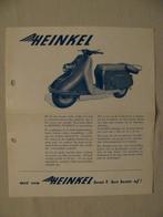 311 Heinkel Tourist A103 sheet flyer brochure catalogus 1958, Motoren, Ophalen of Verzenden, Overige merken