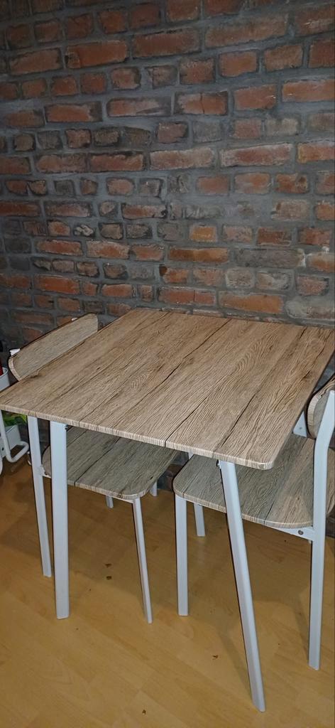 Eettafel met 2 stoelen - Landgraaf, Huis en Inrichting, Tafels | Eettafels, Gebruikt, 50 tot 100 cm, Rechthoekig, Ophalen of Verzenden