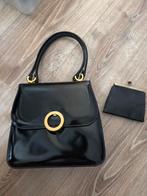 Elegante zwarte handtas met gouden accenten, Sieraden, Tassen en Uiterlijk, Tassen | Damestassen, Ophalen of Verzenden, Gebruikt
