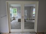 2 Witte En-Suite Schuifdeuren met Facetgeslepen Glas, Doe-het-zelf en Verbouw, Deuren en Horren, Ophalen, Gebruikt, 80 tot 100 cm