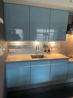 Te koop nette SieMatic keuken met Gaggenau apparatuur., Ophalen, Gebruikt, Blauw, Hoekkeuken