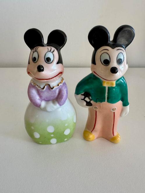 Unieke jaren ‘30 porseleinen Mickey Mouse & Minnie Mouse, Verzamelen, Poppetjes en Figuurtjes, Zo goed als nieuw, Ophalen of Verzenden