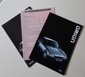 Ford Orion 1986-1990 - Brochure/specificaties/prijslijst beschikbaar voor biedingen