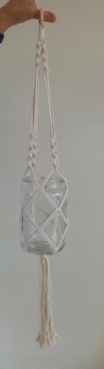 macramé hanger met glazen weckpot, Ophalen of Verzenden, Nieuw