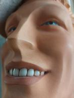 Antiek heren Etalage hoofd met porselein tanden /glazen ogen, Antiek en Kunst, Ophalen of Verzenden