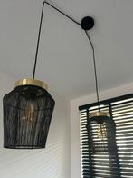 Hanglampen, zwart/goud, Huis en Inrichting, Lampen | Hanglampen, Ophalen, Zo goed als nieuw, Minder dan 50 cm