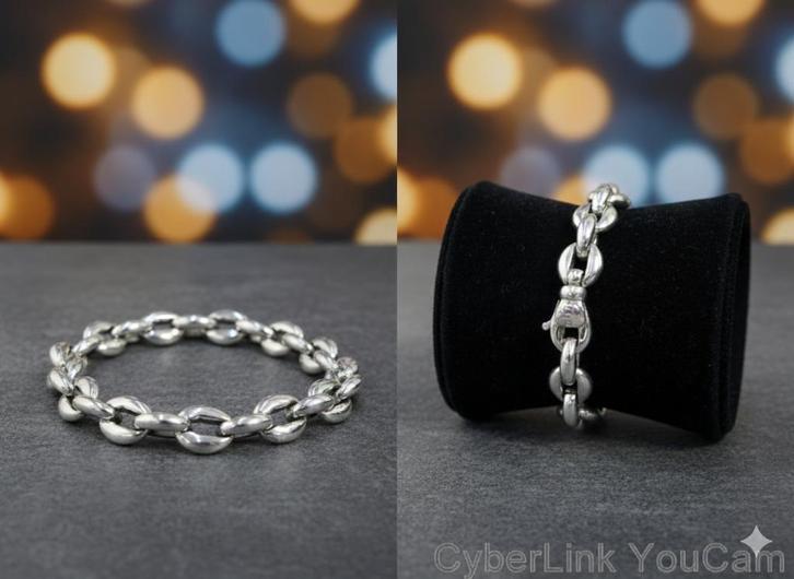 16626-3 Ontdek Onze Zilveren Zinzi Fantasie Schakel Armband, Sieraden, Tassen en Uiterlijk, Armbanden, Zo goed als nieuw, Zilver
