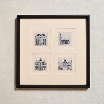 Vierluik etsjes Den Haag 30x30 cm beschikbaar voor biedingen