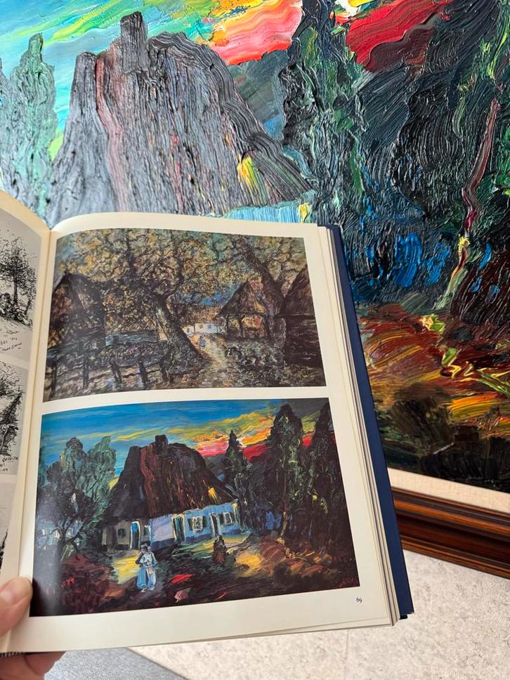 Jan Makkes Olieverf Schilderij Drenthe + Boek, Antiek en Kunst, Kunst | Schilderijen | Klassiek, Ophalen