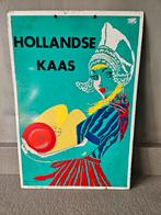 Reclamebord blik kaas meisje , oude Reclame jaartal 1959, Ophalen of Verzenden, Gebruikt, Reclamebord