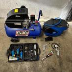 Criko 2.5pk compressor met veel accessoires, Ophalen, Gebruikt, 6 tot 10 bar, 25 tot 100 liter