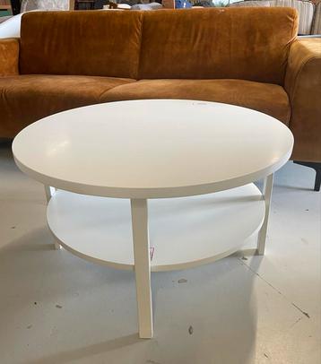 Witte Ronde Salontafel met Extra Plank