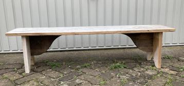 Brocante houten bank - bankje zonder rugleuning - tuinbank beschikbaar voor biedingen