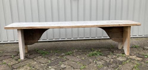 Brocante houten bank - bankje zonder rugleuning - tuinbank, Huis en Inrichting, Woonaccessoires | Overige, Gebruikt, Ophalen
