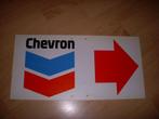 Oud plastic bord van Chevron benzine jaren 70, Verzamelen, Reclamebord, Gebruikt, Ophalen of Verzenden