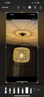 T.K. ZGAN 2X Rotan Lampenkap (Hanglamp WEVER/KARWEI)., Ophalen, Overige kleuren, 25 tot 50 cm, Zo goed als nieuw