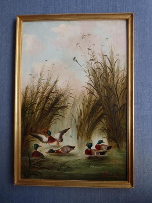 Eenden in het riet - Thijs Maris (1839-1917), Antiek en Kunst, Kunst | Schilderijen | Klassiek, Ophalen of Verzenden