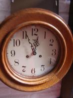 schoolklok eiken lijst met glazen wijzerplaat 35 cm drsn., Huis en Inrichting, Woonaccessoires | Klokken, Ophalen of Verzenden