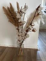 Droogbloemen met vaas - Pampasgras & Katoen, Huis en Inrichting, Ophalen, Zo goed als nieuw