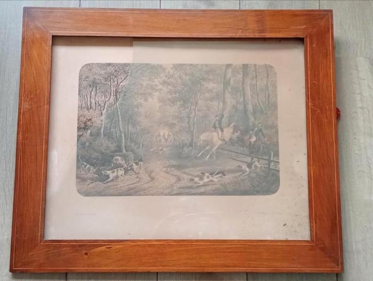 Lithografie -"L'Hallali" A. de la Devansaye (naar), Antiek en Kunst, Kunst | Litho's en Zeefdrukken, Ophalen