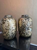 2 cheetah vazen large, Huis en Inrichting, Woonaccessoires | Vazen, Ophalen, Overige kleuren, Minder dan 50 cm, Glas
