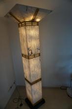 Marmer/glas look staande lamp. Romeinse zuil verlichting., Ophalen of Verzenden, Zo goed als nieuw