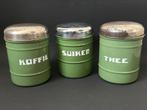 Groen Emaille Koffie, Thee & Suiker Bus, Antiek en Kunst, Antiek | Emaille, Ophalen of Verzenden