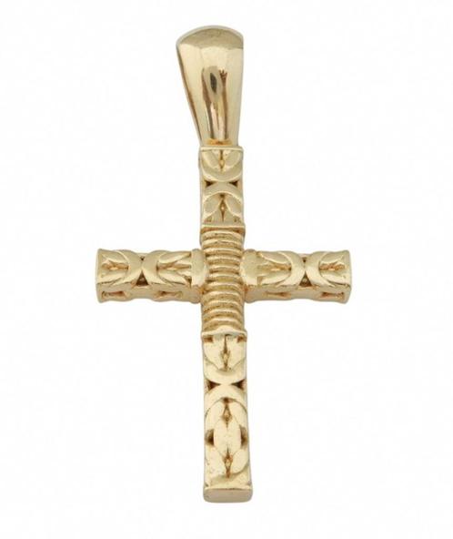 Zwaar 18 karaat Gouden Kruis Koningsschakel Ketting - hanger, Sieraden, Tassen en Uiterlijk, Kettinghangers, Nieuw, Goud, Goud