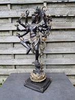 Bronzen beeld van Shiva dansend op cobra Naga/Azië/India, Ophalen of Verzenden