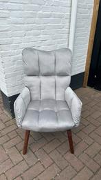 Fluwelen stoel grijs VidaXL nieuw compleet, Ophalen, Nieuw, Eén, Stof