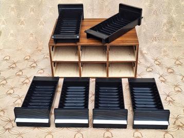 Vintage ’80 Opslag audiocassettes, meubel voor 72 stuks beschikbaar voor biedingen
