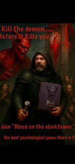 Blood on the clocktower. Groepsuitje. Gaaf moordspel 15,-pp