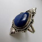 925 zilveren ring met prachtige Lapis Lazuli mt 17 3/4, Met edelsteen, 17 tot 18, Zo goed als nieuw, Zilver