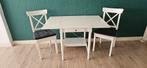 Tafeltje inklapbaar met 2 stoelen van Ikea, Huis en Inrichting, Tafels | Eettafels, Ophalen, Gebruikt, 50 tot 100 cm, Tot twee personen