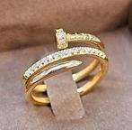 14k Gouden Spijker Ring, Sieraden, Tassen en Uiterlijk, Nieuw, Ophalen of Verzenden, 17 tot 18, Met edelsteen