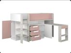 Trasman Halfhoogslaper bed met Bureau & Opbergruimte, Huis en Inrichting, Ophalen, Eenpersoons, Wit, Zo goed als nieuw
