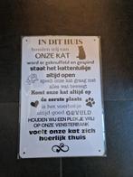 In dit huis kat wandbord, Ophalen of Verzenden, Nieuw