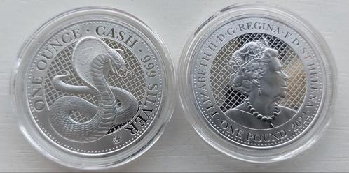 Zilveren 1 oz Cash Cobra 2022, Postzegels en Munten, Munten | Amerika, Losse munt, Zilver, Ophalen of Verzenden