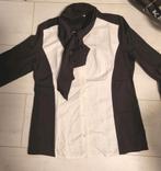 Mooie chique blouse ONGEDRAGEN wit met zwart, Kleding | Dames, Blouses en Tunieken, Ophalen of Verzenden, Wit, Zo goed als nieuw