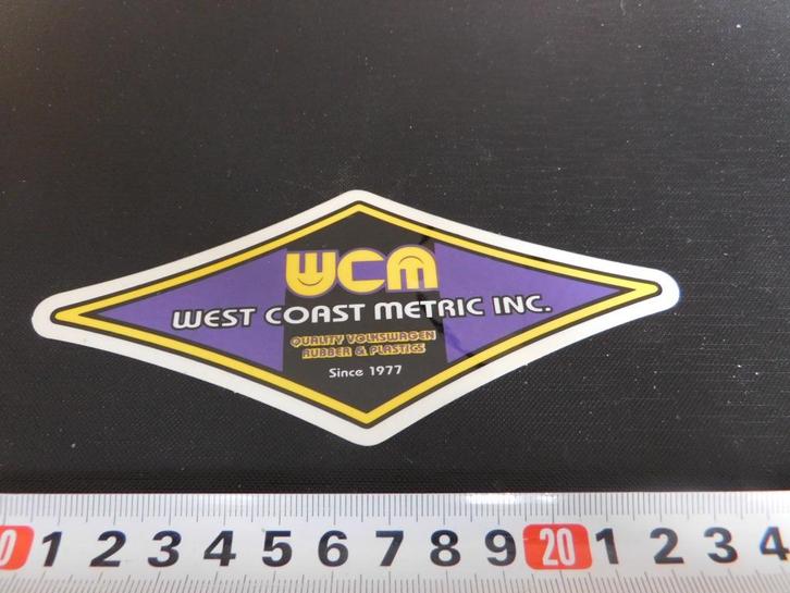 sticker WCM West Coast Metric INC, Verzamelen, Stickers, Zo goed als nieuw, Ophalen