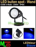 LED tuin lamp spot wandlamp Tuinspot LEDspot 5W 230V Blauw, Huis en Inrichting, Lampen | Spots, Metaal of Aluminium, Nieuw, Ophalen of Verzenden