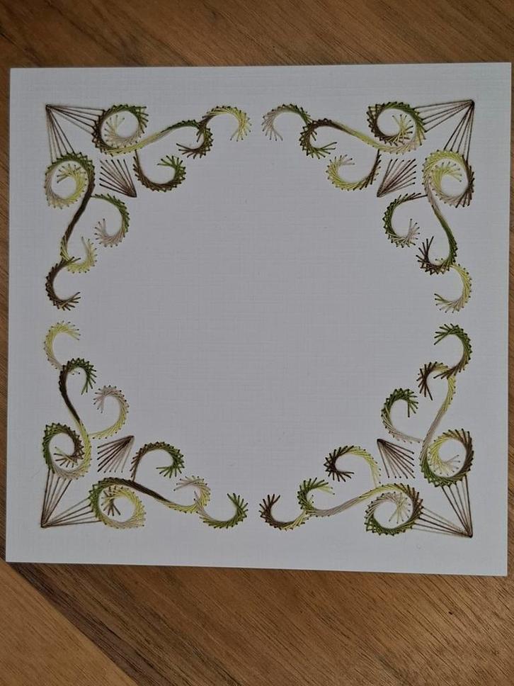 Geborduurde opleg kaart basiskaart, Hobby en Vrije tijd, Kaarten | Zelf maken, Zo goed als nieuw, Blanco kaart of Basiskaart, Overige thema's