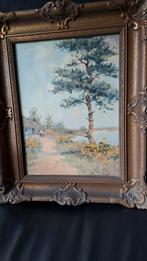 Schilderij  B.Medema met Boom en Huisje, Ophalen of Verzenden