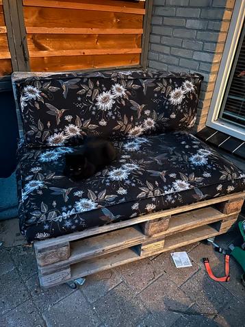 Palletbank met kussens beschikbaar voor biedingen