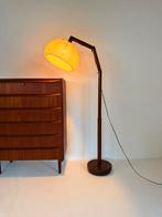 Vintage verstelbare vloerlamp, Zicoli Limbach ‘60, Vintage retro buisframe design rotan webbing papercord deens, Ophalen of Verzenden
