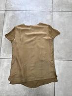HUGO BOSS 100% ZIJDE LEGER GROEN BLOUSE TOP MAAT M, Maat 38/40 (M), Ophalen of Verzenden, Zo goed als nieuw, Korte mouw