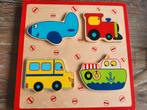 Vrolijke houten peuter puzzels, Ophalen, Minder dan 10 stukjes, Zo goed als nieuw, 6 maanden tot 2 jaar