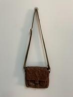Tas12 - Bruine leren Micmac Bags schoudertas (1), Sieraden, Tassen en Uiterlijk, Tassen | Schoudertassen, Ophalen of Verzenden