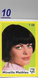 F68 luciferdoosje nr 10 filmsterren mireille mathieu, Verzamelen, Rookartikelen, Aanstekers en Luciferdoosjes, Ophalen of Verzenden